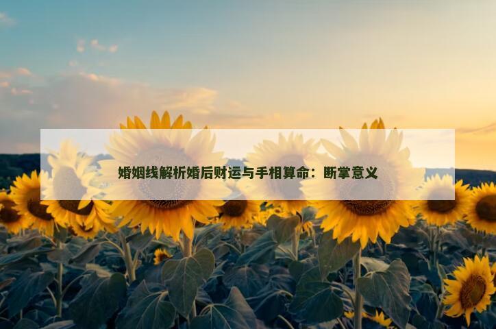 婚姻线解析婚后财运与手相算命：断掌意义