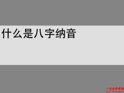 什么是八字纳音